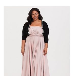 BLACK EMBELLISHED RHINESTONE SHRUG